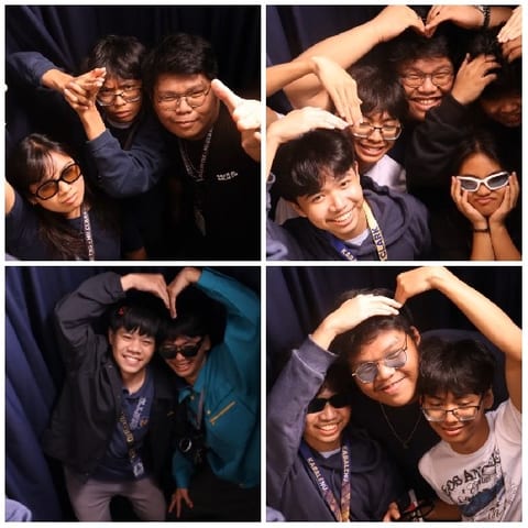 Playful Group Posing in Photobooth