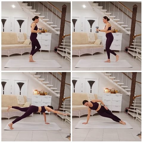 Woman Performing Exercises at Home