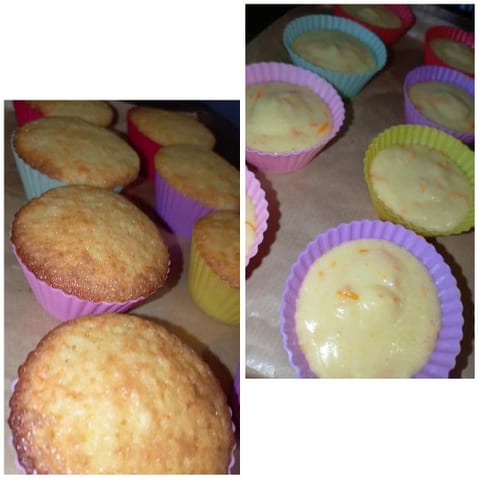Cupcakes Before and After Baking