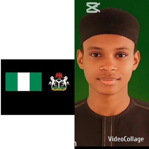 Nigerian Flag and Person Smiling