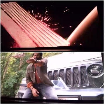 Metal Cutting Sparks and Jeep Selfie
