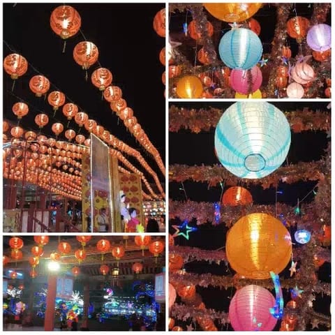Festive Lanterns Against Night Sky