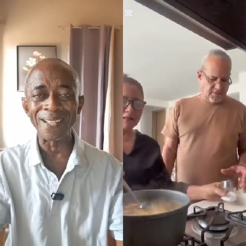 Smiling Man and Kitchen Cooking