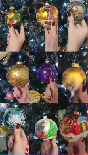 Hand Holding Unique Christmas Ornaments