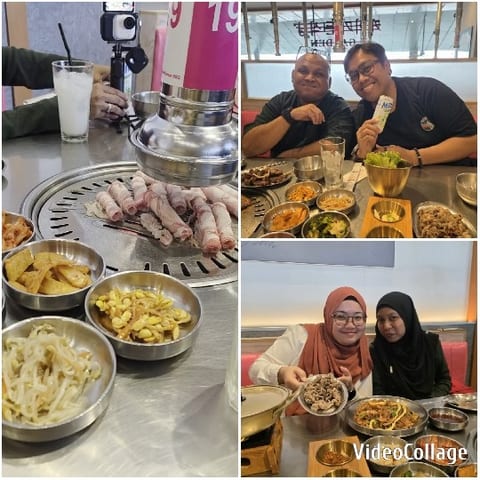 Dining at a Korean Barbecue Restaurant