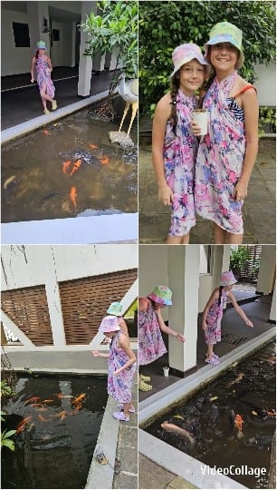 Children by Koi Pond