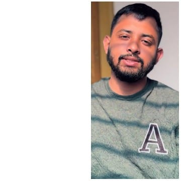 Man in Green Sweater with Shadow