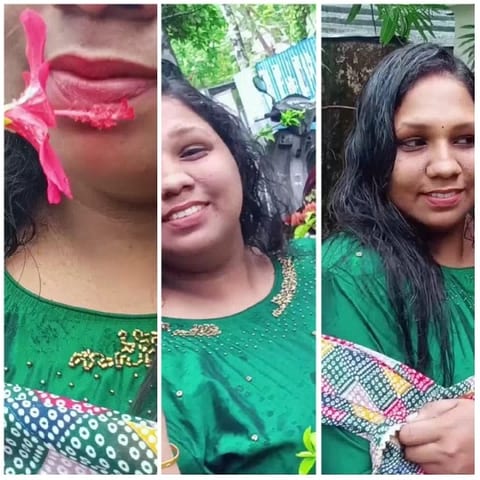 Three Photos of Person Smiling
