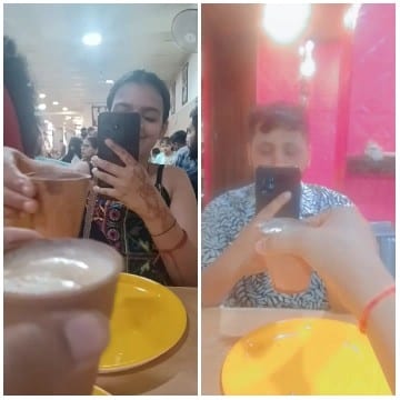 Selfies Over Drinks at Restaurant