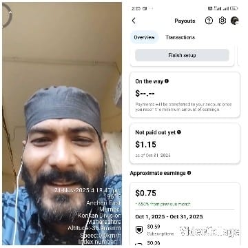 Man with Beard and App Screenshot