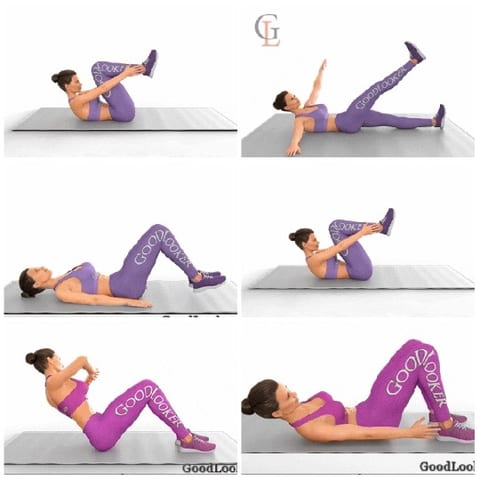 Core Workout in Purple Sports Outfit