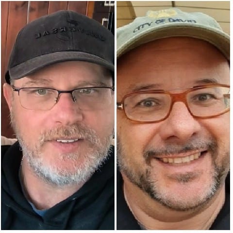 Two Smiling Men in Glasses