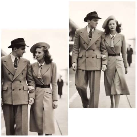Vintage Couple in Formal Attire