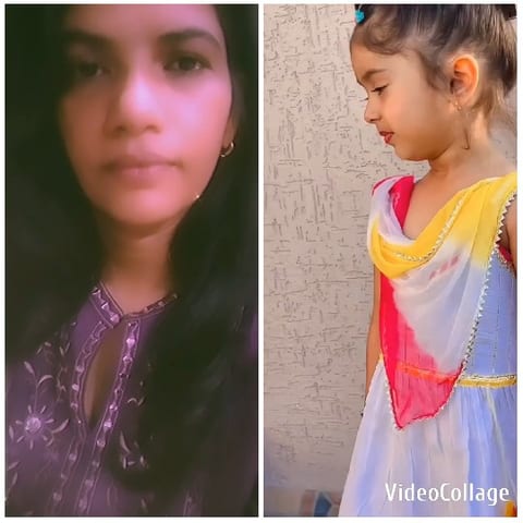 Woman in Floral Top and Young Girl
