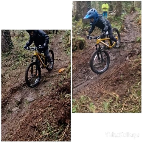 Mountain Biking Down Sloped Trail