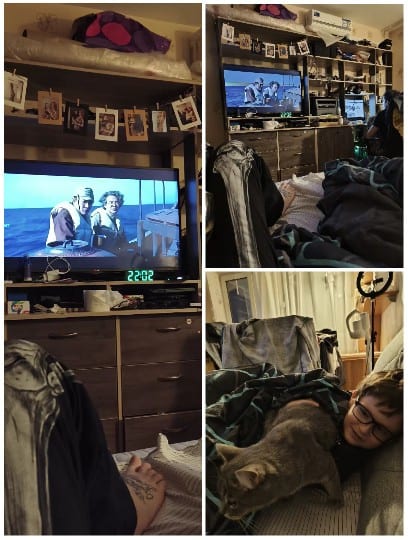 Cozy Room with Movie and Smiles