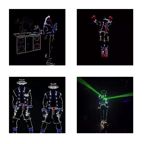 LED Performers in Dark Setting