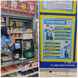 Convenience Store Counter with Staff