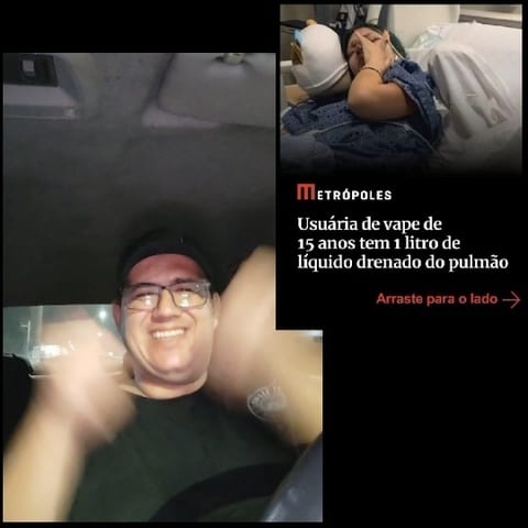Smiling Person in Vehicle and Hospital Bed