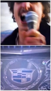 Person Singing with Cadillac Logo