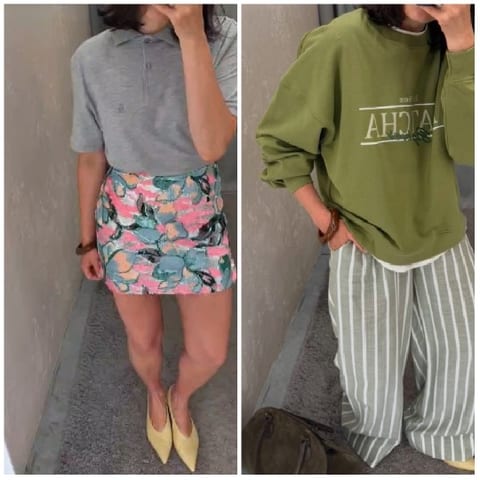 Women Trying On Outfits Together