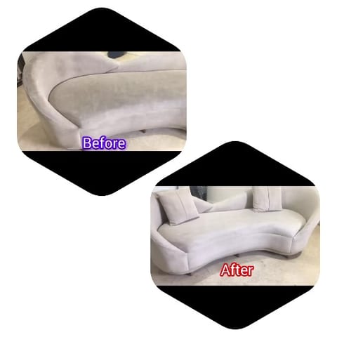 Curved Sofa Before and After