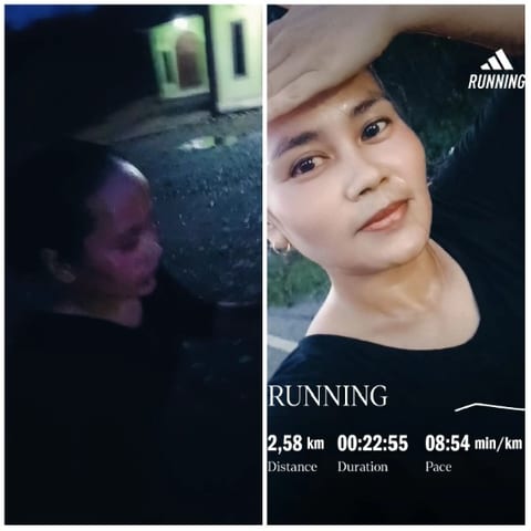 Jogging at Night and Close-Up