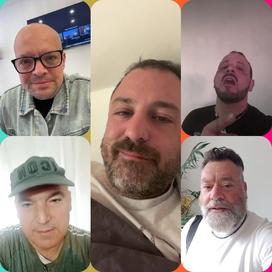 Five Men Posing Indoors