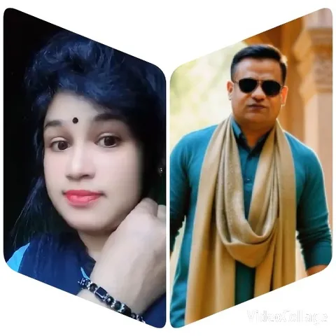 Woman with Bindi and Man Outdoors