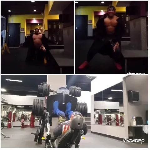Energetic Poses in Gym Attire