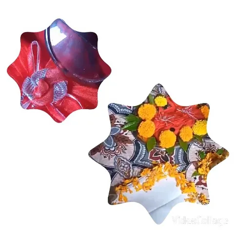 Red Object with Silver Bow