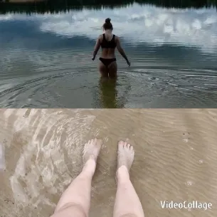 Entering a Calm Lake Scene