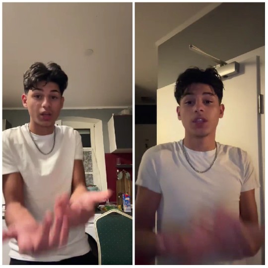 Split-Screen of Young Person Indoors