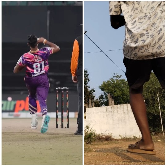 Cricket Player and Building Construction