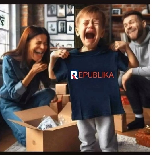 Child with T-Shirt and Laughing Adults