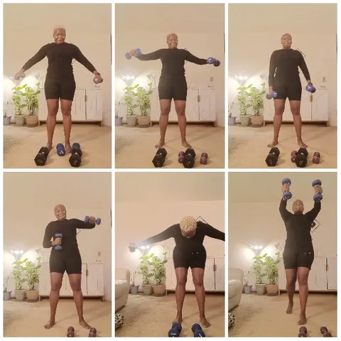 Person Working Out with Dumbbells Indoors