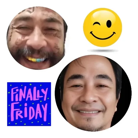 Smiling Faces with Colorful Elements