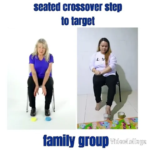 Women Performing Seated Crossover Step