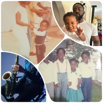 Saxophone Player and Happy Children