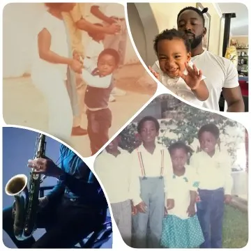 Saxophone Player and Happy Children