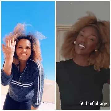 Two Women Smiling Indoors and Outdoors