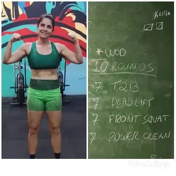 Athlete Flexing Muscles in Gym