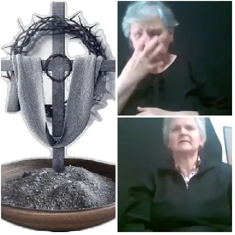 Cross and Elderly Person in Gesture