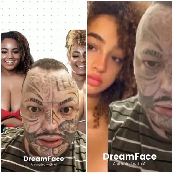 Facial Tattoos with Friends Smiling