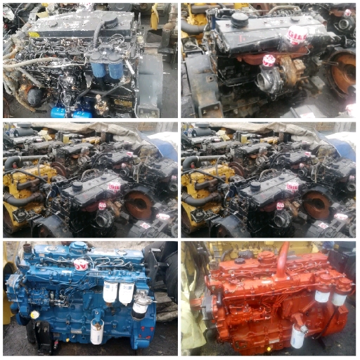 Six Industrial Engines in Various Colors
