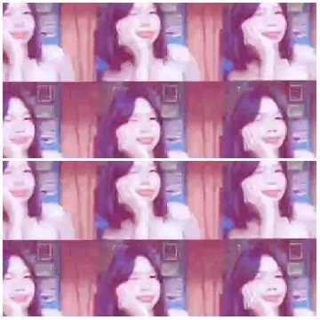 Repeated Smiling Woman Portraits