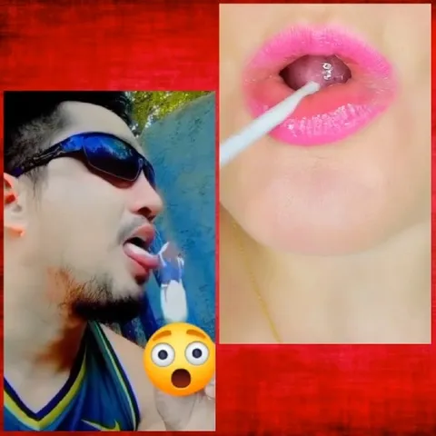Person Licking Airplane and Close-Up Lips