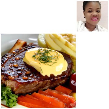 Plate of Steak and Smiling Person