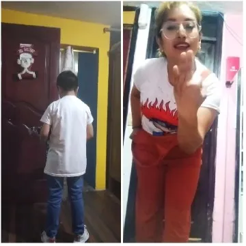 Child at Door and Indoor Gesture