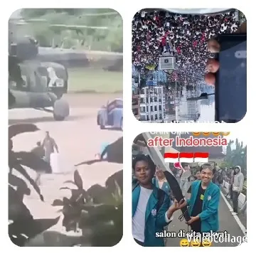 Crowd and Smiling Friends in Indonesia